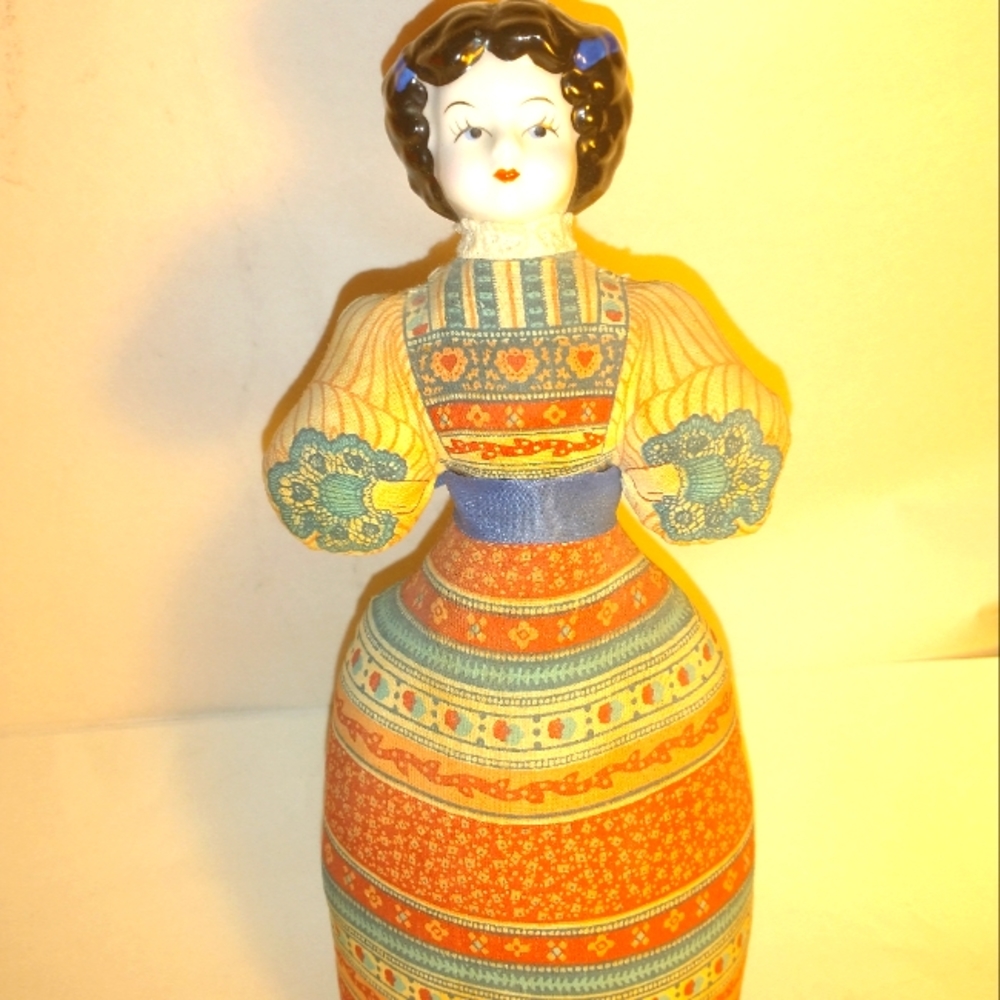 Antique Porcelain doll Pin Cushion